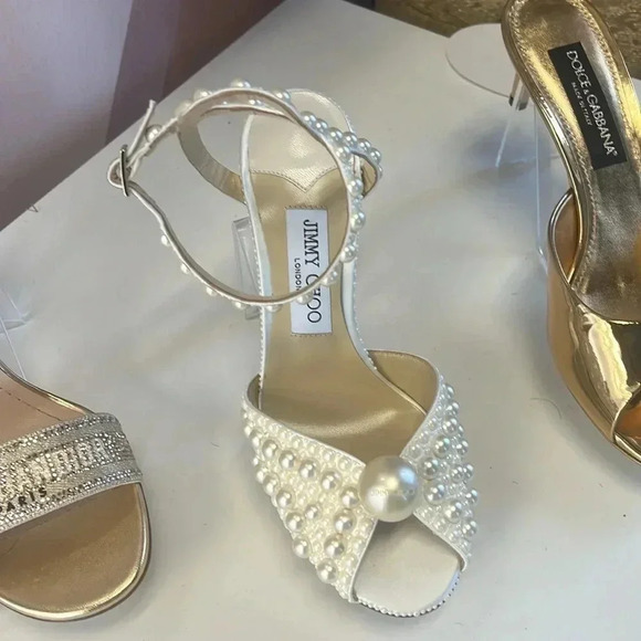 🤍🤍🤍 Jimmy Choo Sacora 100MM Emebellished Sandals - Picture 4 of 4